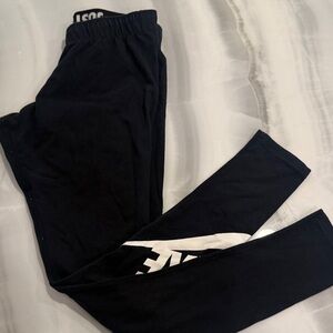 Nike Black' Logo Leggings with White Swoosh